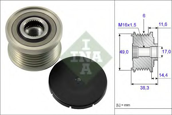 Sistem roata libera, generator BMW 6 Cabriolet (E64) (2004 - 2010) INA 535 0127 10
