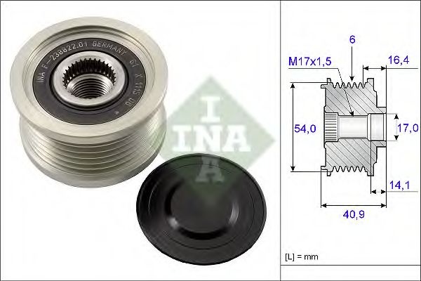 Sistem roata libera, generator FIAT IDEA (350) (2003 - 2016) INA 535 0112 10 piesa NOUA