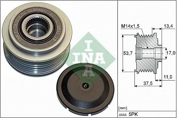 Sistem roata libera generator FIAT PUNTO (199) - Cod intern: W20204954 - LIVRARE DIN STOC in 24 ore!!!