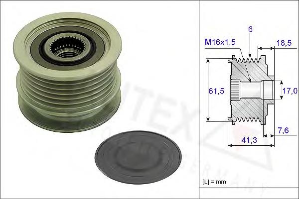 Sistem roata libera, generator FIAT STILO (192), OPEL VECTRA C, OPEL VECTRA C GTS - AUTEX 654803