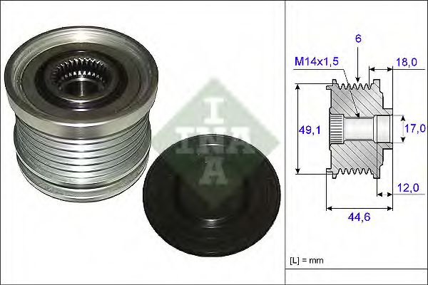 Sistem roata libera, generator FORD FOCUS C-MAX (2003 - 2007) INA 535 0182 10