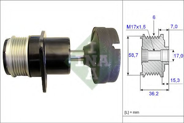 Sistem roata libera, generator FORD FOCUS (DAW, DBW) (1998 - 2007) INA 535 0157 10