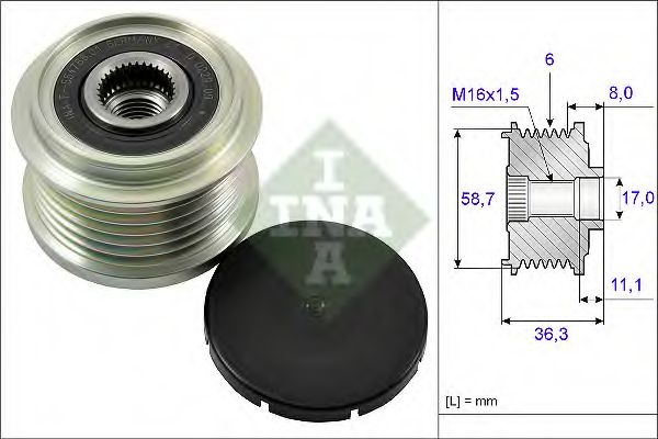 Sistem roata libera, generator FORD TRANSIT CUSTOM caroserie (2012 - 2016) INA 535 0160 10 piesa NOUA