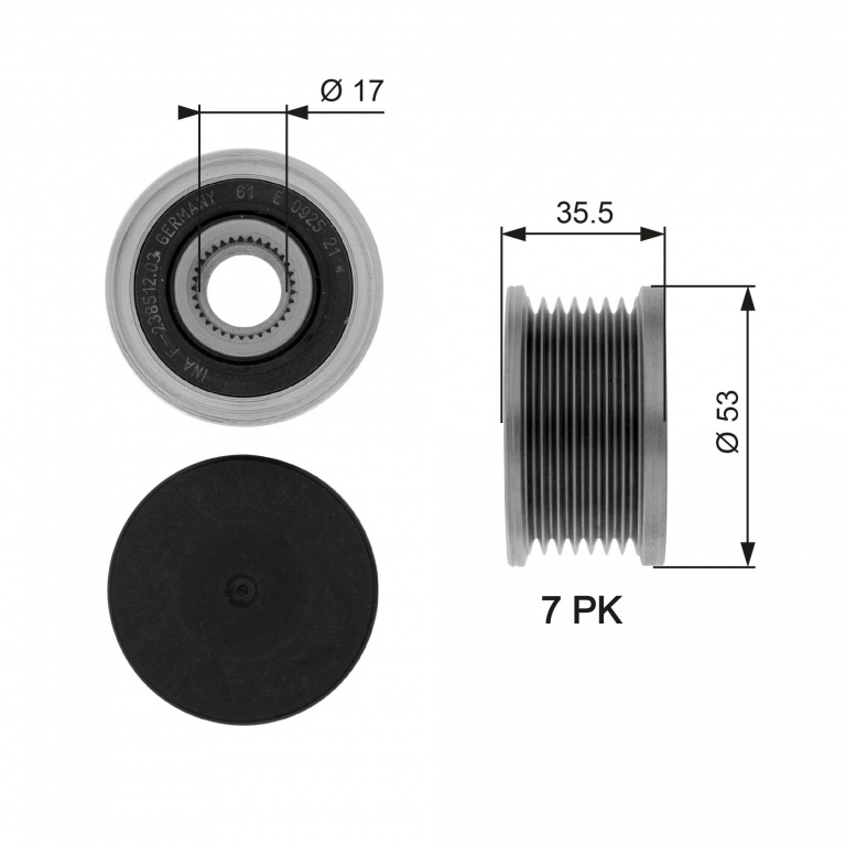 Sistem roata libera, generator GATES OAP7110 la MERCEDES-BENZ CITAN Autoutilitara/limuzina spatioasa (W415) 2013 2014 2015 2016 2017 2018 2019 2020 2021