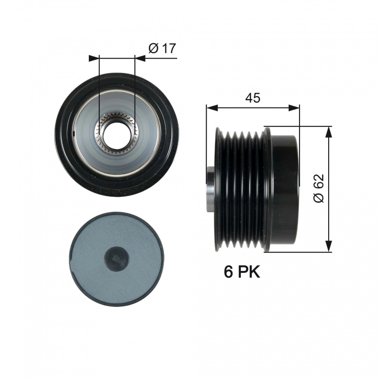 Sistem roata libera, generator GATES OAP7180 model KIA CEE'D Combi Van (JD) 2015 2016 2017 2018