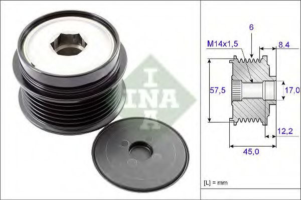 Sistem roata libera, generator JEEP WRANGLER III (JK) (2007 - 2016) INA 535 0174 10 piesa NOUA