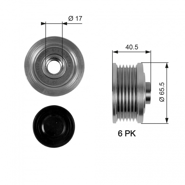 Sistem roata libera, generator (OAP7032 GATES) ALFA ROMEO,CHRYSLER,FIAT,LANCIA,OPEL,SAAB,SUZUKI,VAUXHALL 145|146|147|156|159|166|9-3|ASTRA|ASTRAVAN|BRAVA|BRAVO|BRAVO Van|BRAVO, RITMO|CROMA|DELTA|DOBLO