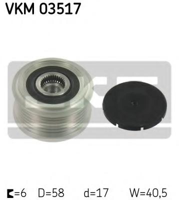 Sistem roata libera, generator OPEL ASTRA J, VAUXHALL ASTRA Mk VI (J), VAUXHALL MERIVA Mk II (B) - SKF VKM 03517