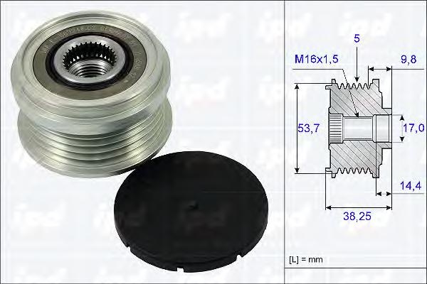 Sistem roata libera, generator OPEL CORSA D, VAUXHALL CORSA Mk III (D) (L_8), OPEL INSIGNIA - IPD 15-3865