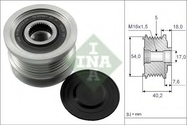 Sistem roata libera, generator OPEL VECTRA C Combi (2003 - 2016) INA 535 0143 10 piesa NOUA