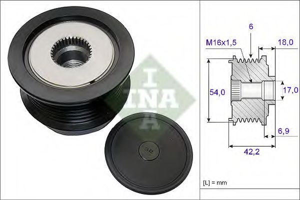 Sistem roata libera, generator OPEL ZAFIRA B (A05) (2005 - 2016) INA 535 0188 10 piesa NOUA
