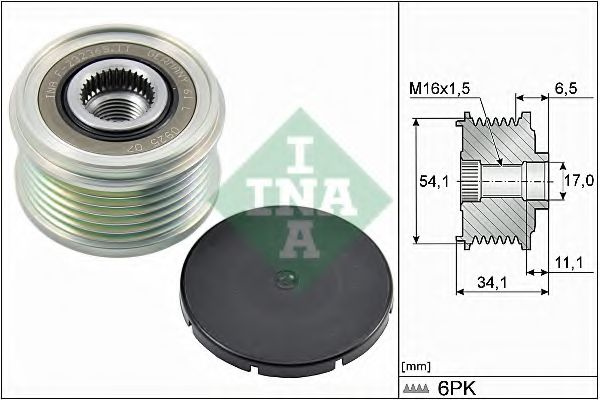 Sistem roata libera, generator PEUGEOT 806 (221) (1994 - 2002) INA 535 0179 10