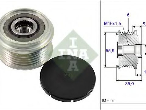 Sistem roata libera, generator PORSCHE CAYENNE (92A) (2010 - 2016) INA 535 0222 10 piesa NOUA