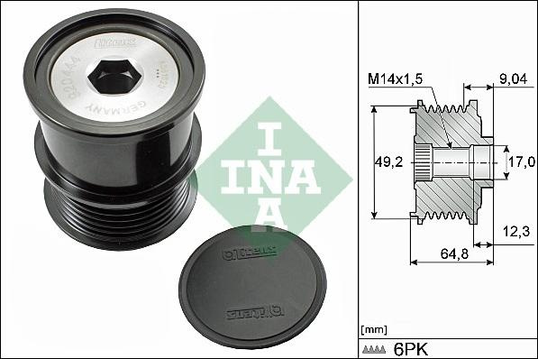 Sistem roata libera. generator Rulita alternator se potrivește. FORD C-MAX II ECOSPORT FIESTA VI FIESTA VII FOCUS III FOCUS III- FORD C-MAX II (BH), Van, 12.2010 - INA 535 0284 10