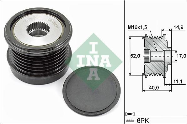 Sistem roata libera. generator Rulita alternator MERCEDES C A205 C C204 C C205 C W204 C W205 C T-MODEL S204 C T-M MERCEDES-BENZ GLC (C253), Compartiment, 06.2016 - INA 535 0293 10