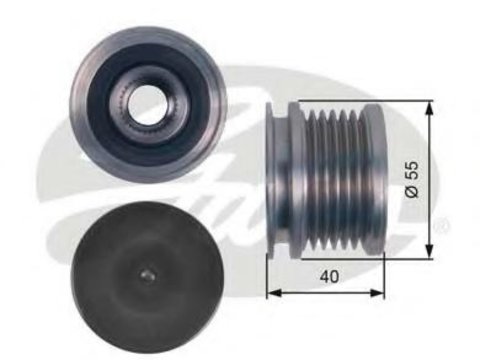 Sistem roata libera, generator SKODA FABIA (6Y2), SKODA FABIA Combi (6Y5), SKODA FABIA limuzina (6Y3) - GATES OAP7114