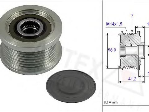 Sistem roata libera, generator TOYOTA QUANTUM III bus (LH1_, RZH1_), TOYOTA HIACE IV bus (LH1_), TOYOTA LAND CRUISER PRADO (_J9_) - AUTEX 654817