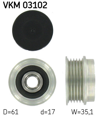 Sistem roata libera, generator (VKM03102 SKF) AUDI,VW