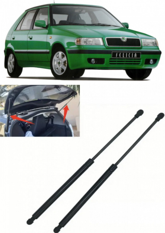 Skoda Felicia Set 2 amortizoare pentru portbagaj / haion Krosno compatibil cu Skoda Felicia Hatchback fabricat intre 1994-1998 KR21679*1