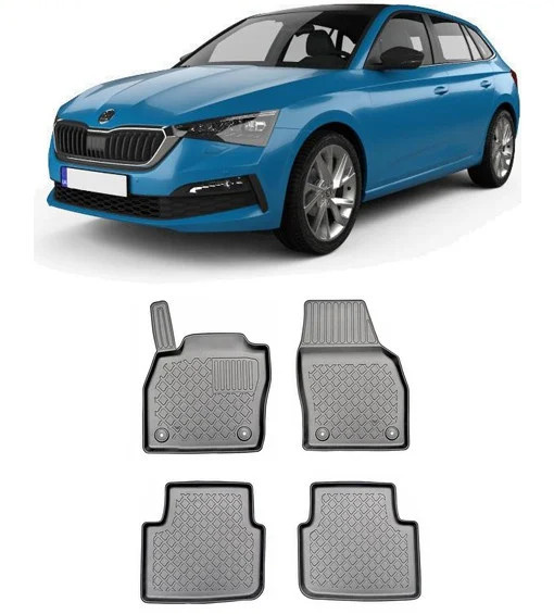 Skoda Scala, Hatchback, Din 04.2019 - Prezent , Set Covorase Auto Tip Tavita Premium 3D, din cauciuc 603298*2-C542