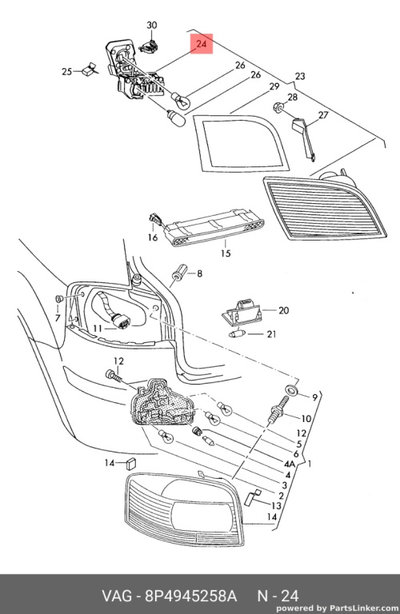 Soclu stop haion dreapta Audi A3 (8P) Hatchback 20