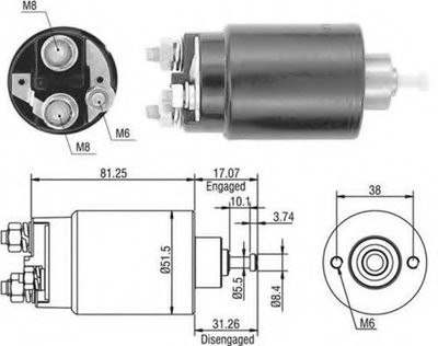 Solenoid electromotor 940113050404 MAGNETI MARELLI