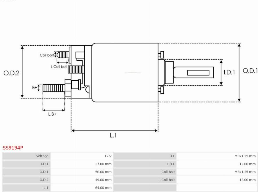 Solenoid, electromotor AS-PL SS9194P