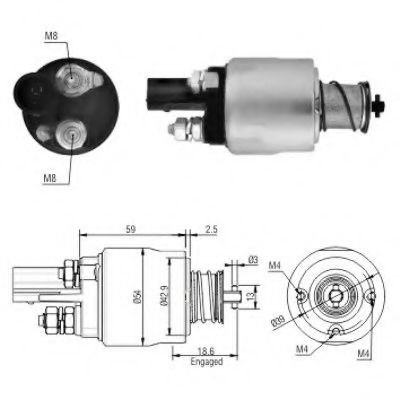 Solenoid, electromotor AUDI A6 Avant (4B5, C5) (19