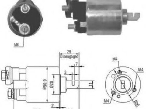 Solenoid, electromotor HONDA CRX   (AF, AS) (1983 - 1987) MEAT & DORIA 46052