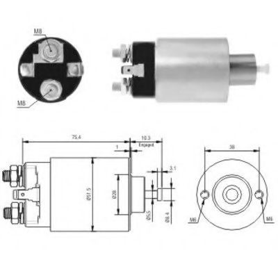 Solenoid, electromotor HYUNDAI H-1 Starex (H200) caroserie (1997 - 2007) MEAT & DORIA 46167 piesa NOUA