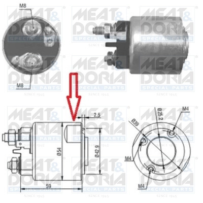 Solenoid electromotor Meat & Doria DACIA LOGAN pick-up (US_) 2008-2013 - 46086