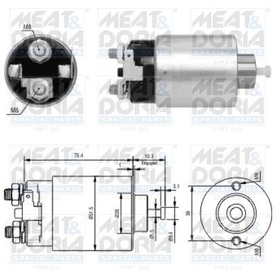 Solenoid electromotor Meat & Doria HYUNDAI SONATA II (Y-2) 1991-1993 - 46178