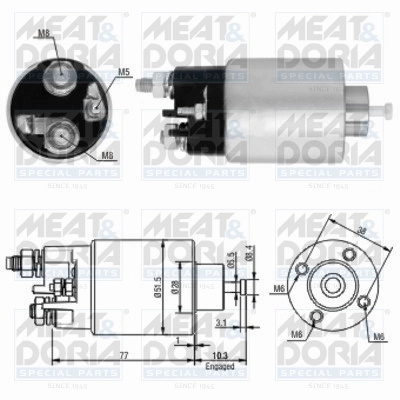 Solenoid electromotor Meat & Doria RENAULT CLIO III (BR0/1, CR0/1) 2005-2012 - 46058