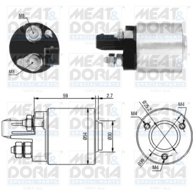 Solenoid electromotor Meat & Doria VW POLO IV limuzina (9A4, 9A2, 9N2, 9A6) 2003-2005 - 46105