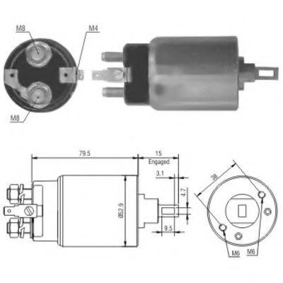 Solenoid, electromotor NISSAN PICK UP III (D22) (1997 - 2016) MEAT & DORIA 46022 piesa NOUA