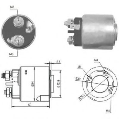 Solenoid, electromotor RENAULT SYMBOL I (LB0/1/2) (1998 - 2008) MEAT & DORIA 46160 piesa NOUA