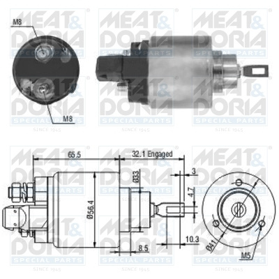 Solenoid electromotor # Skoda Fabia 1999 2000 2001 2002 2003 2004 2005 2006 2007 # 46004 # MEAT DORIA