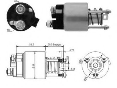 Solenoid, electromotor TOYOTA AVENSIS Limuzina (T25) (2003 - 2008) MEAT & DORIA 46101 piesa NOUA