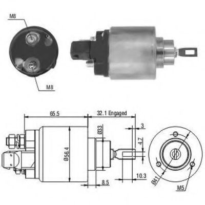 Solenoid, electromotor VW TRANSPORTER IV platou / sasiu (70XD) (1990 - 2003) MEAT & DORIA 46004 piesa NOUA
