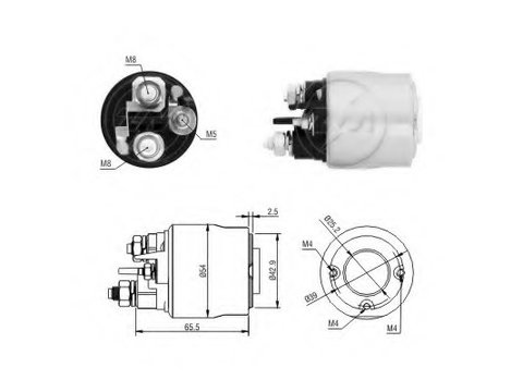 Solenoid electromotor ZM2494 ERA pentru CitroEn Berlingo Peugeot Partner Peugeot Ranch Peugeot Grand Peugeot 206 Peugeot 307 CitroEn C3 CitroEn C2