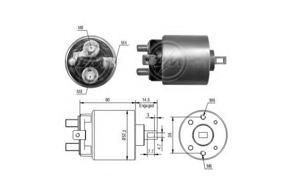 Solenoid electromotor ZM411 ERA pentru Opel Vectra