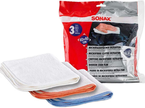 Sonax Set 3 Buc Lavete Microfibre Ultrafine 40X40CM 450700