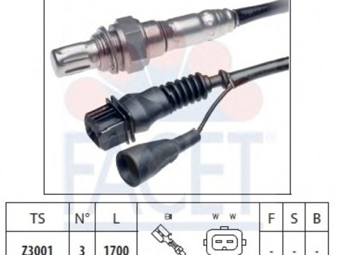 Sonda lambda 10 7030 FACET pentru Alfa romeo 33 Volvo 240 Volvo 740 Volvo 760 Volvo 480 Volvo 440 Volvo 460 Volvo 940 Volvo 960