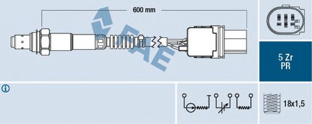 Sonda Lambda AUDI A1 8X1 8XK 8XF FAE 75082