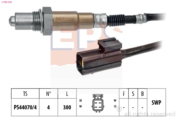 Sonda Lambda EPS 1.998.106 pentru NISSAN QASHQAI / QASHQAI +2 I VAN (J10, JJ10E) 2013 2014