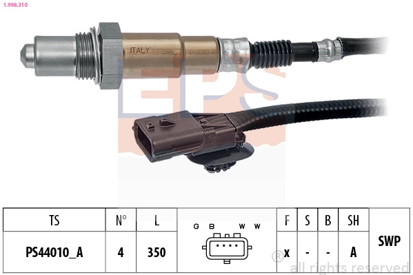 Sonda Lambda EPS 1.998.310 model DACIA DUSTER Autoutilitara/SUV 2011 2012 2013 2014 2015 2016 2017 2018