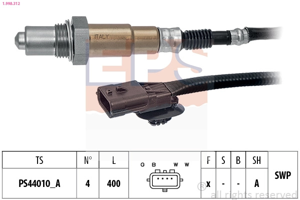 Sonda Lambda EPS 1.998.312 pentru RENAULT CLIO IV Caseta/ Hatchback (BH_) 2014-2021