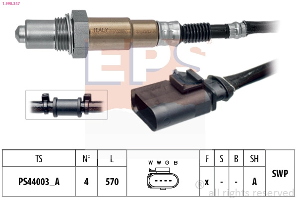 Sonda Lambda EPS 1.998.347 pentru AUDI Q3 (8UB, 8U