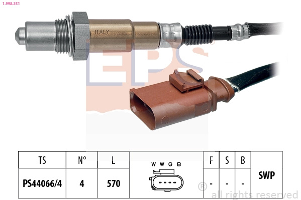 Sonda Lambda EPS 1.998.351 la masina SEAT IBIZA V (KJ1, KJG) 2017 2018 2019 2020 2021 2022
