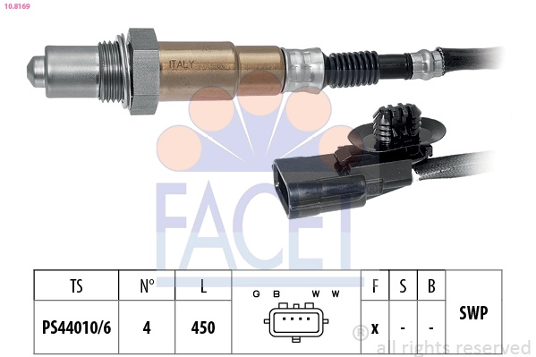 Sonda Lambda FACET 10.8169 la DACIA SANDERO II 2012 2013 2014 2015 2016 2017 2018 2019 2020